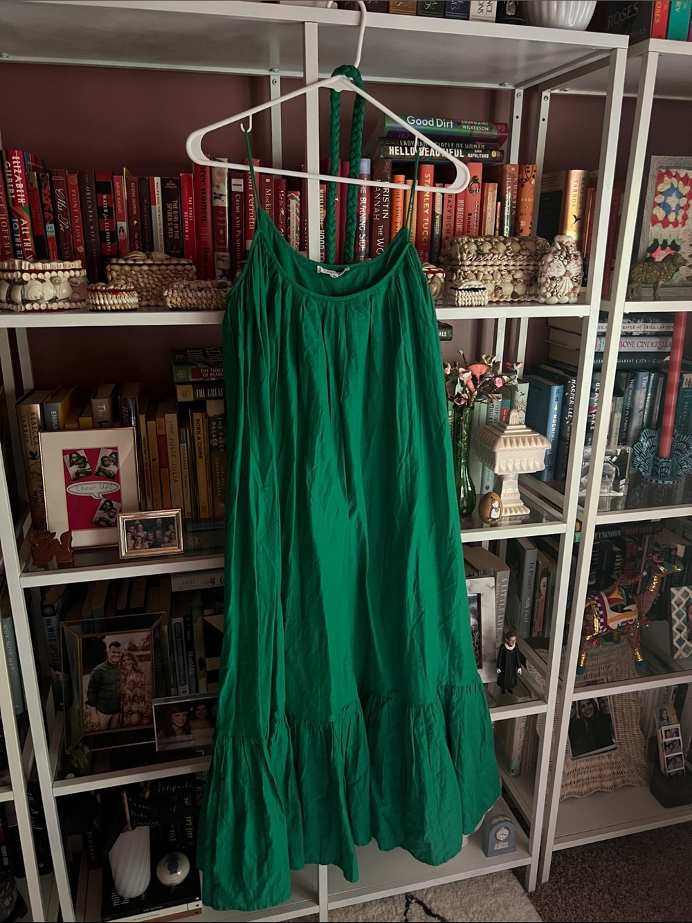 Emerald Green Rhode Dress with Braided Tie Belt